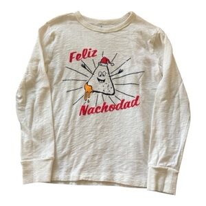 Crewcuts Cream Feliz Nachodad Long Sleeve Tee